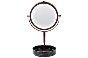 Sminkspegel Beliani Savoie Guld/Svart Rose||Black - Innredning - Speil - Speil med belysning