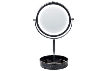 Sminkspegel Beliani Savoie Guld/Svart Silver||Black - Innredning - Speil - Speil med belysning