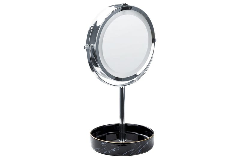 Sminkspegel Beliani Savoie Guld/Svart Silver||Black - Innredning - Speil - Speil med belysning