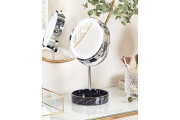 Sminkspegel Beliani Savoie Guld/Svart Silver||Black - Innredning - Speil - Speil med belysning