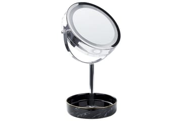 Sminkspegel Beliani Savoie Guld/Svart Silver||Black - Innredning - Speil - Speil med belysning