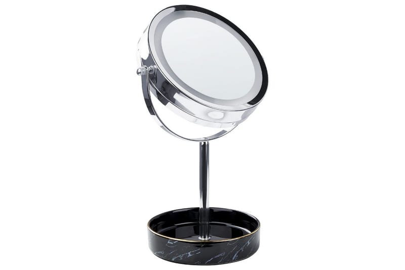 Sminkspegel Beliani Savoie Guld/Svart Silver||Black - Innredning - Speil - Speil med belysning