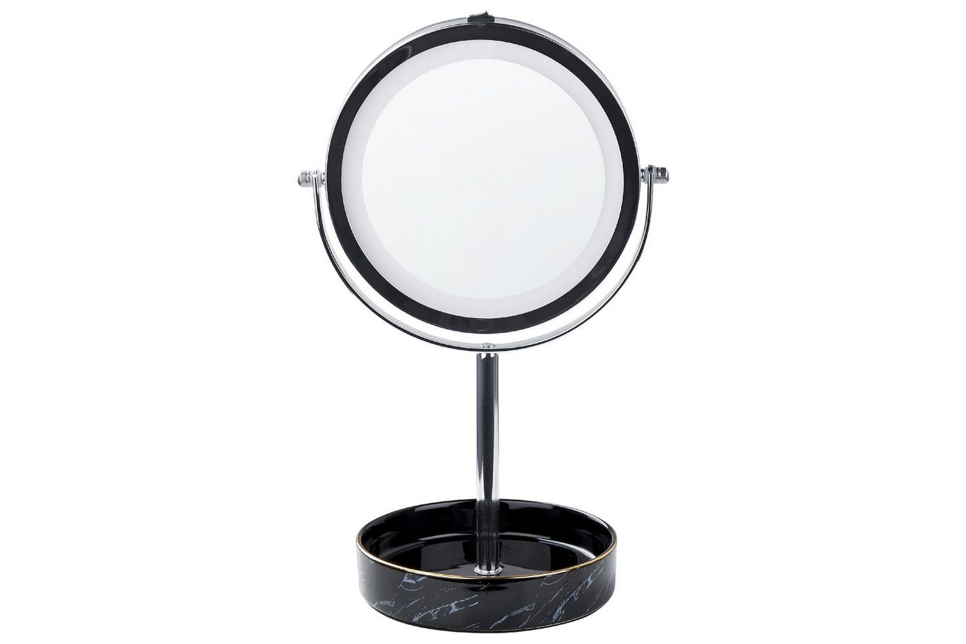Sminkspegel Beliani Savoie Guld/Svart Silver\|\|Black -