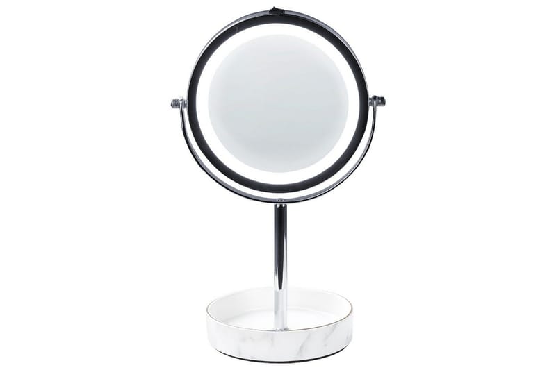 Sminkspegel Beliani Savoie Guld/Svart Silver||White - Innredning - Speil - Speil med belysning