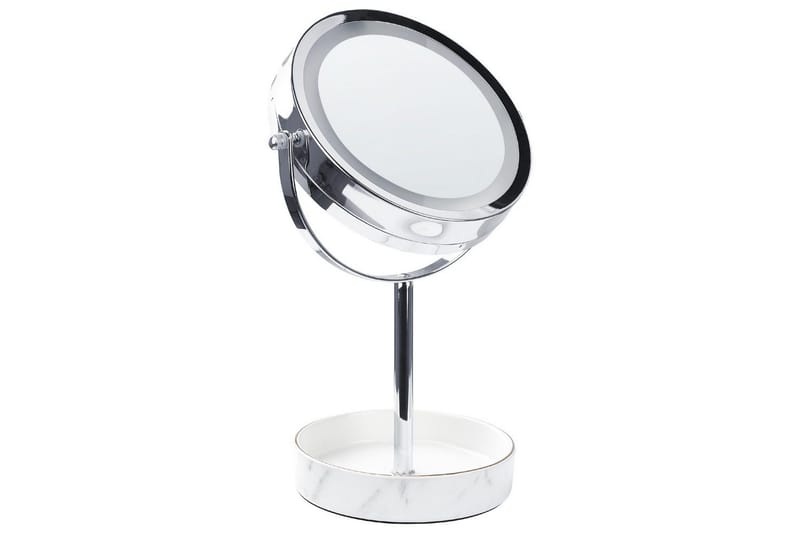 Sminkspegel Beliani Savoie Guld/Svart Silver||White - Innredning - Speil - Speil med belysning