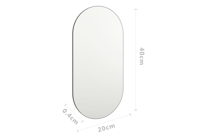 Speil 40x20 cm glass - Hvit - Veggspeil - Gangspeil