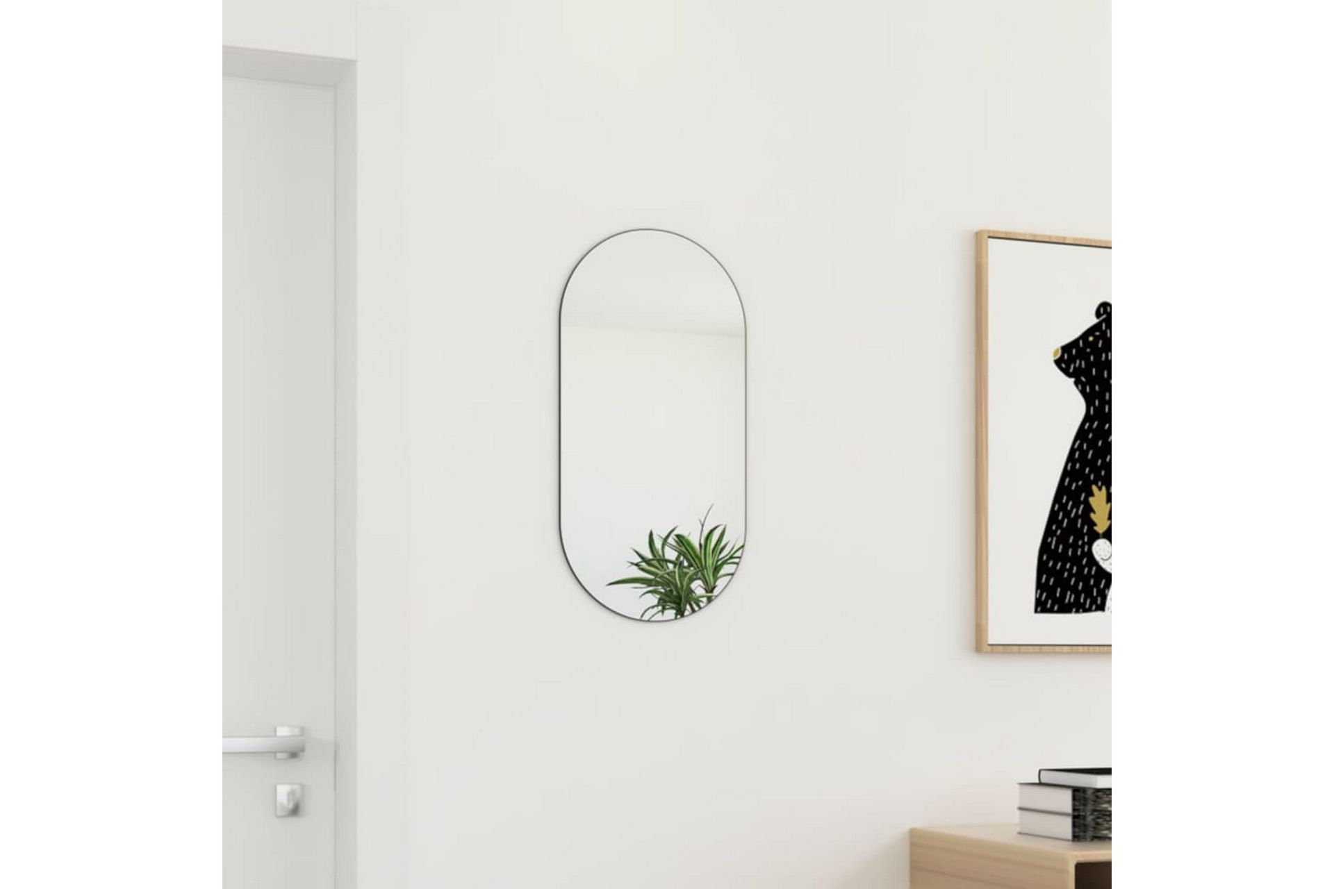 Speil 60x30 cm glass - Hvit - Innredning - Speil - Veggspeil