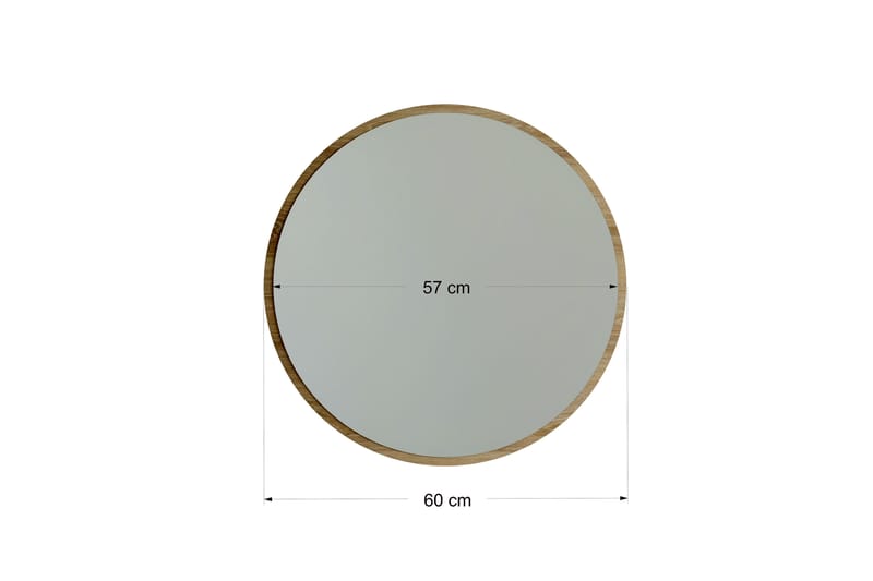 Speil 60x60 cm - Valnøtt - Veggspeil - Gangspeil