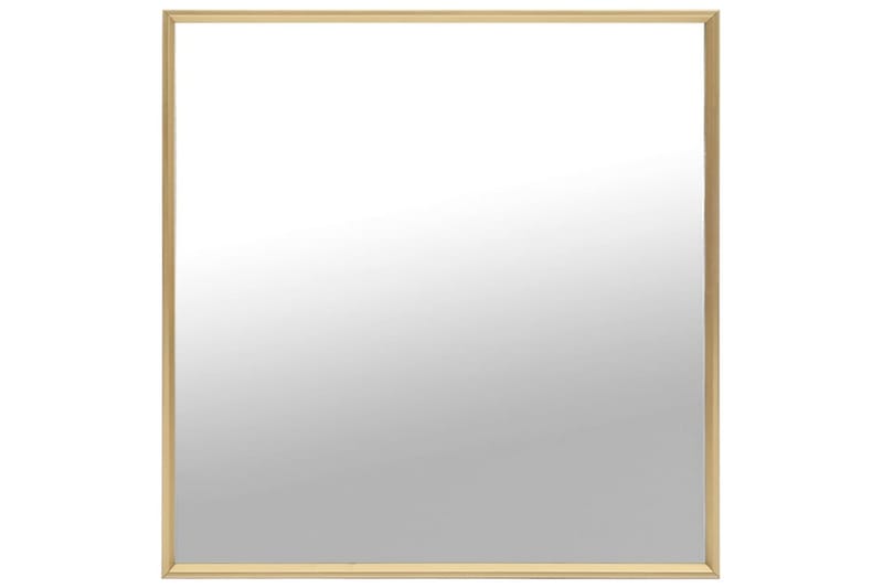 Speil gull 50x50 cm - Gull - Speil med belysning - Veggspeil - Gangspeil - Helkroppsspeil - Speil med hylle