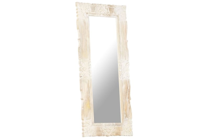 Speil hvit 110x50 cm heltre mango - Hvit - Veggspeil - Gangspeil