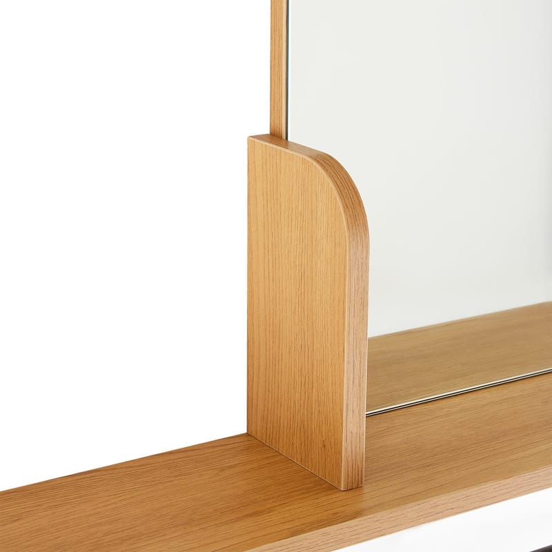 Speil med hylle HOME4YOU Aalborg 92x15x93 cm eik - brun - Innredning - Speil - Veggspeil