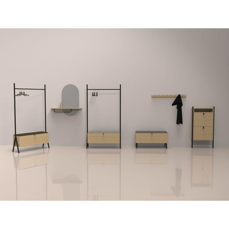 Speil med hylle HOME4YOU Aalborg 92x15x93 cm eik - brun - Innredning - Speil - Veggspeil