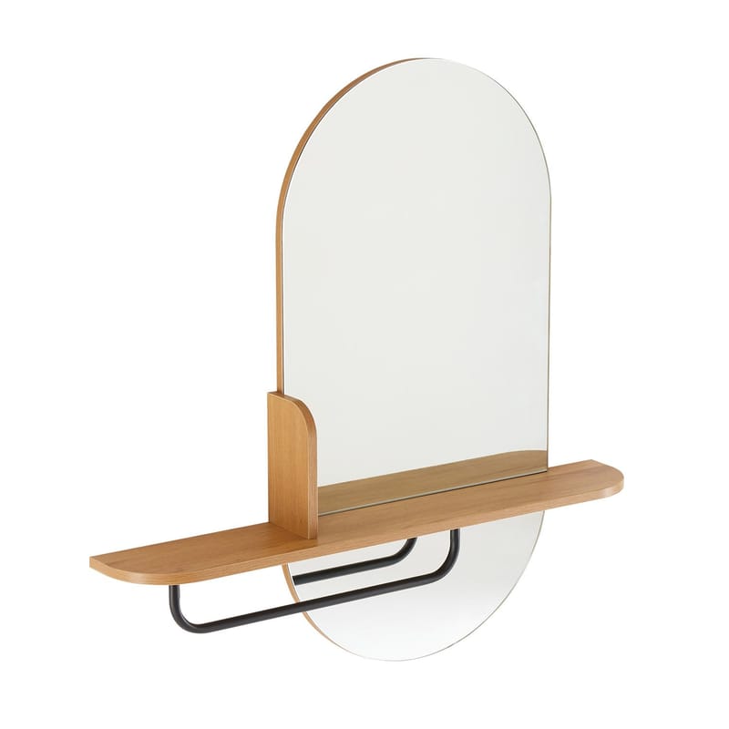 Speil med hylle HOME4YOU Aalborg 92x15x93 cm eik - brun - Innredning - Speil - Veggspeil