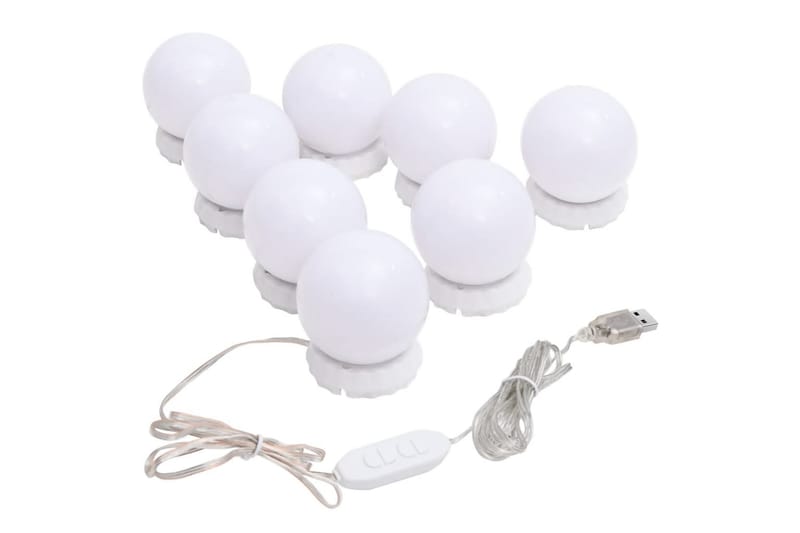 Speil med LED-lys 60x30 cm glass oval - Silver - Innredning - Speil - Veggspeil