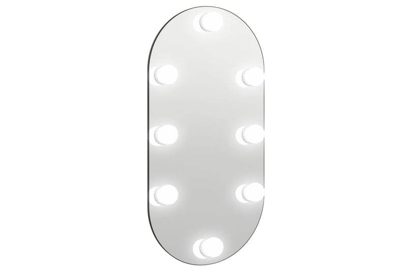 Speil med LED-lys 60x30 cm glass oval - Silver - Innredning - Speil - Veggspeil