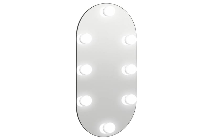 Speil med LED-lys 60x30 cm glass oval - Silver - Veggspeil - Gangspeil