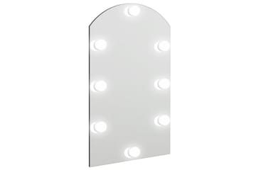 Speil med LED-lys 70x40 cm glass oval - Silver - Innredning - Speil - Veggspeil