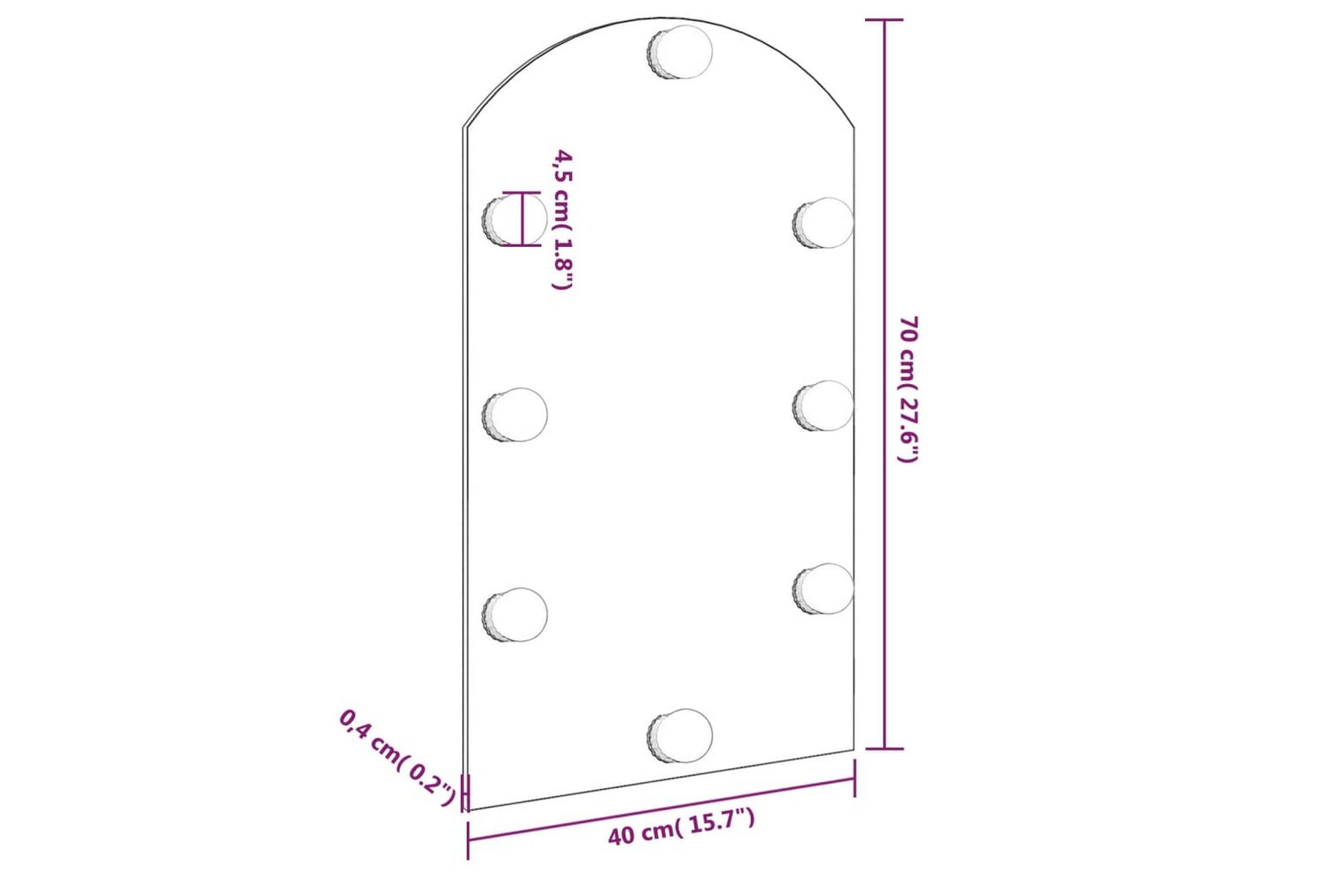 Speil med LED-lys 70x40 cm glass oval - Silver - Innredning - Speil - Veggspeil