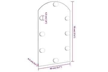 Speil med LED-lys 70x40 cm glass oval - Silver - Innredning - Speil - Veggspeil