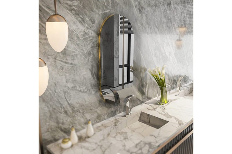Speil Riory Mørk grå / Gull - Mørk grå / Gull - Innredning - Speil - Veggspeil