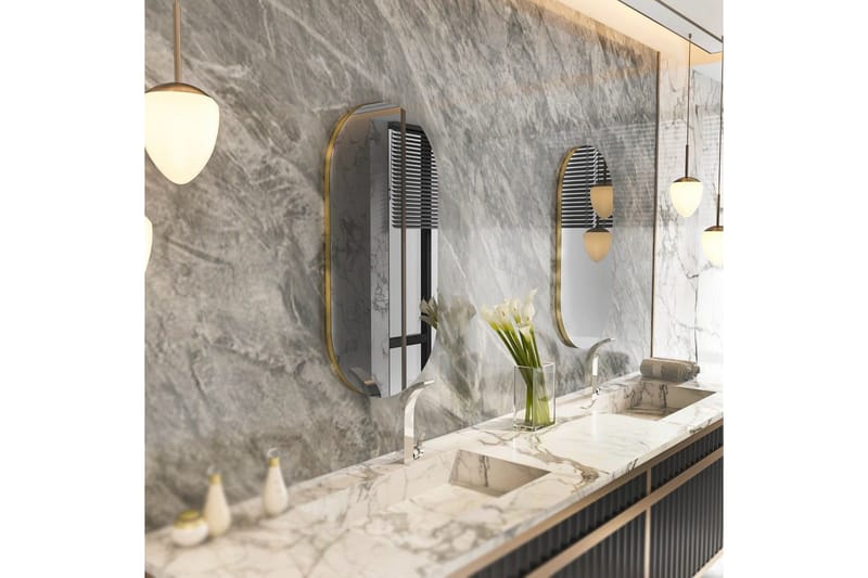 Speil Riory Mørk grå / Gull - Mørk grå / Gull - Innredning - Speil - Veggspeil