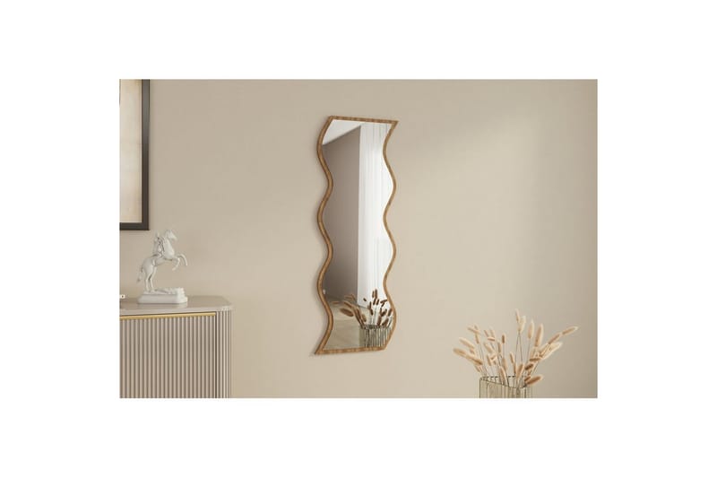 Speil Safidon Hvit / Valnøtt - Hvit / Valnøtt - Innredning - Speil - Veggspeil