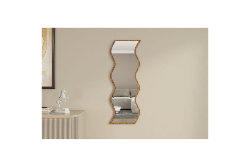 Speil Safidon Hvit / Valnøtt - Hvit / Valnøtt - Innredning - Speil - Veggspeil