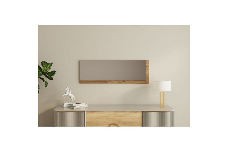 Speil Sudariya Hvit / Valnøtt - Hvit / Valnøtt - Innredning - Speil - Veggspeil