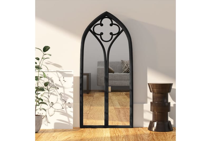 Speil svart 100x45 cm for innendørs bruk jern - Svart - Innredning - Speil - Veggspeil