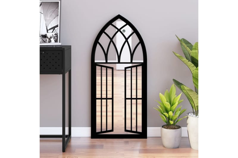 Speil svart 100x45 cm for innendørs bruk jern - Svart - Veggspeil - Gangspeil