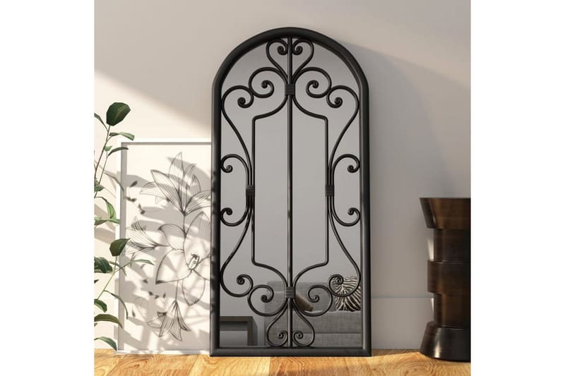 Speil svart 100x45 cm for innendørs bruk jern - Svart - Innredning - Speil - Veggspeil