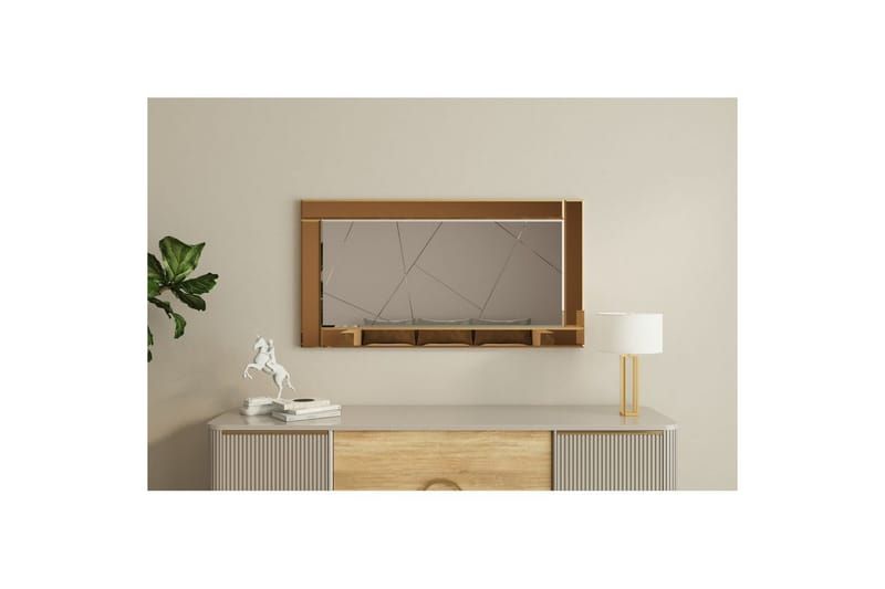 Speil Virlin Bronse / Hvit - Bronse / Hvit - Innredning - Speil - Veggspeil