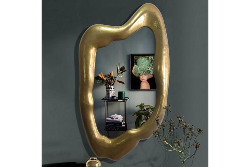 Speil Wohnling Asymmetrisk metall tykt metallramme oval 100 cm - Innredning - Speil - Veggspeil