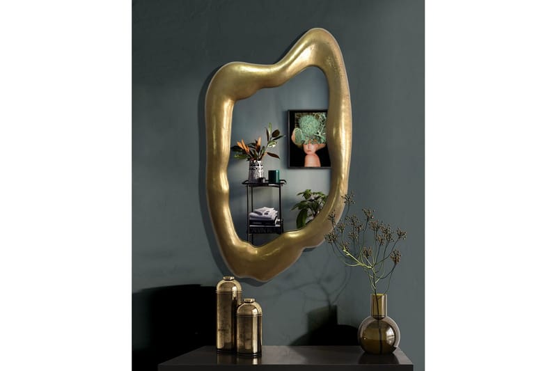 Speil Wohnling Asymmetrisk metall tykt metallramme oval 100 cm - Innredning - Speil - Veggspeil