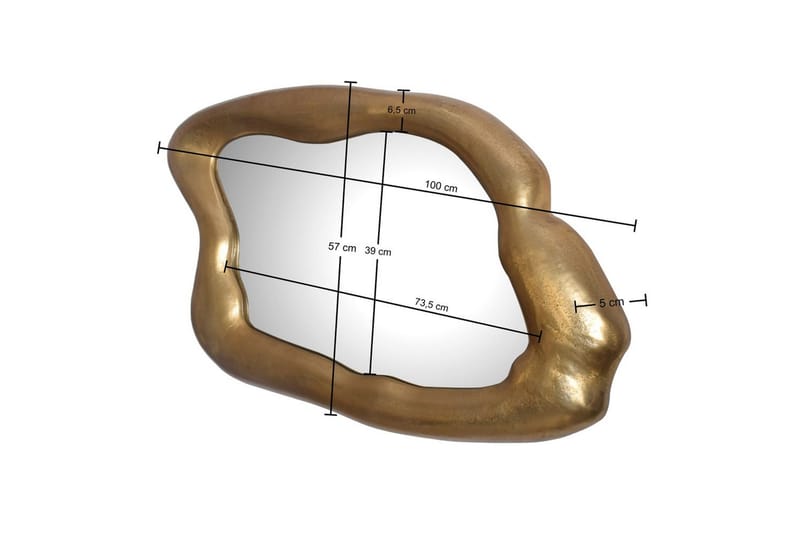 Speil Wohnling Asymmetrisk metall tykt metallramme oval 100 cm - Innredning - Speil - Veggspeil