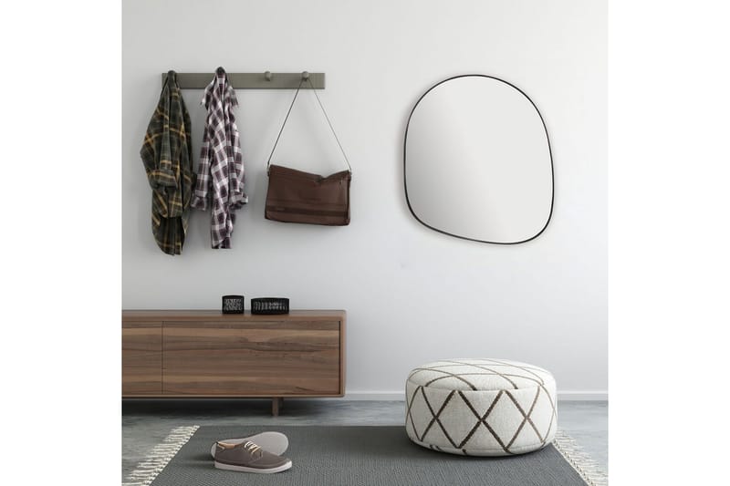 Speil Wohnling Asymmetrisk metall tykt metallramme oval 60 cm - Innredning - Speil - Veggspeil