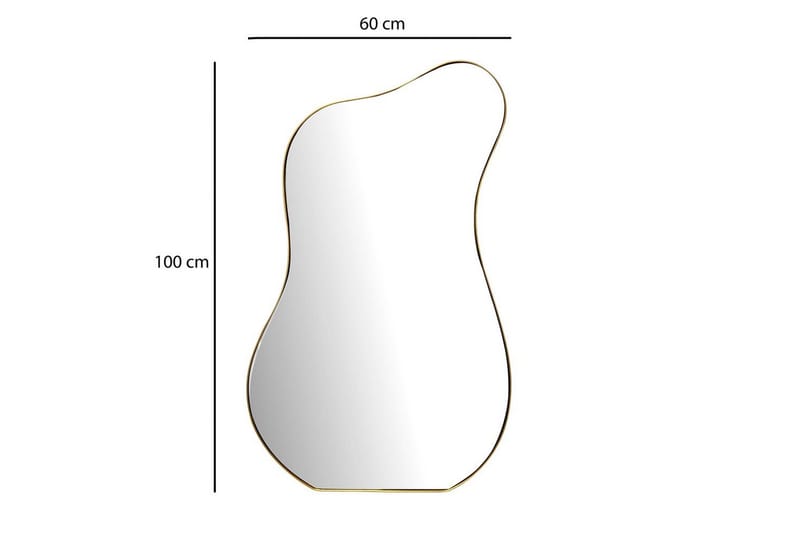 Speil Wohnling Asymmetrisk metallramme oval 100 cm - Innredning - Speil - Veggspeil