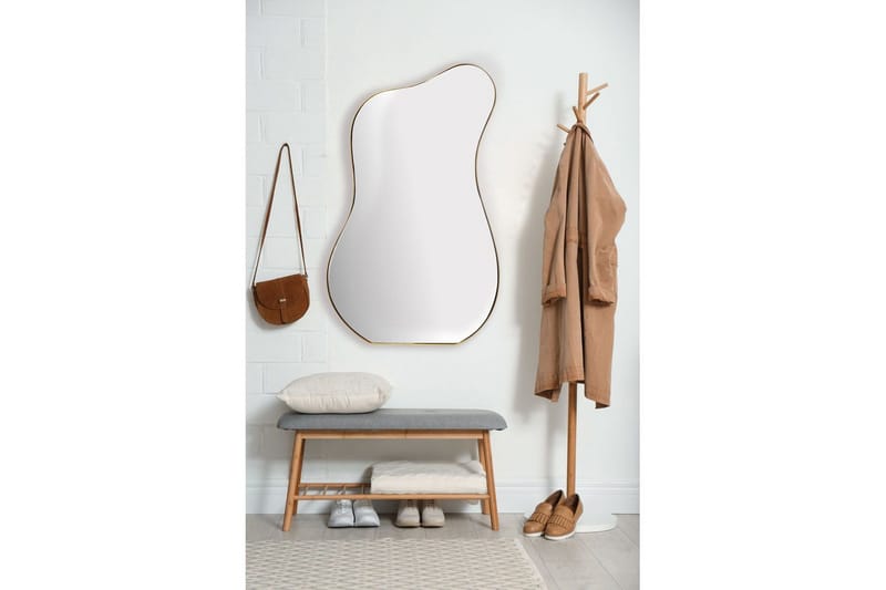 Speil Wohnling Asymmetrisk metallramme oval 100 cm - Innredning - Speil - Veggspeil