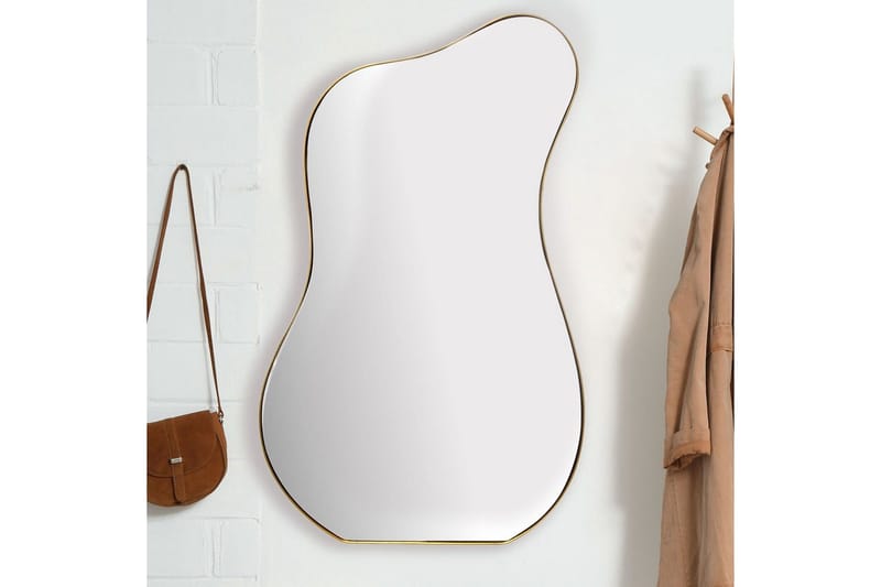 Speil Wohnling Asymmetrisk metallramme oval 100 cm - Innredning - Speil - Veggspeil