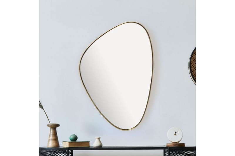 Speil Wohnling Asymmetrisk metallramme oval 70 cm - Innredning - Speil - Veggspeil