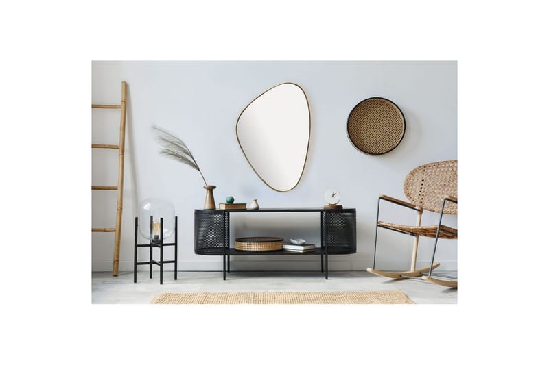 Speil Wohnling Asymmetrisk metallramme oval 70 cm - Innredning - Speil - Veggspeil