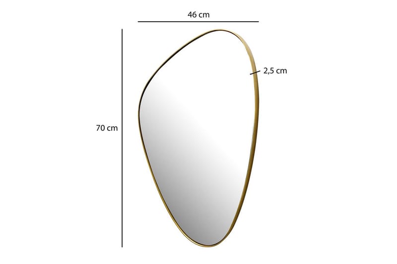 Speil Wohnling Asymmetrisk metallramme oval 70 cm - Innredning - Speil - Veggspeil