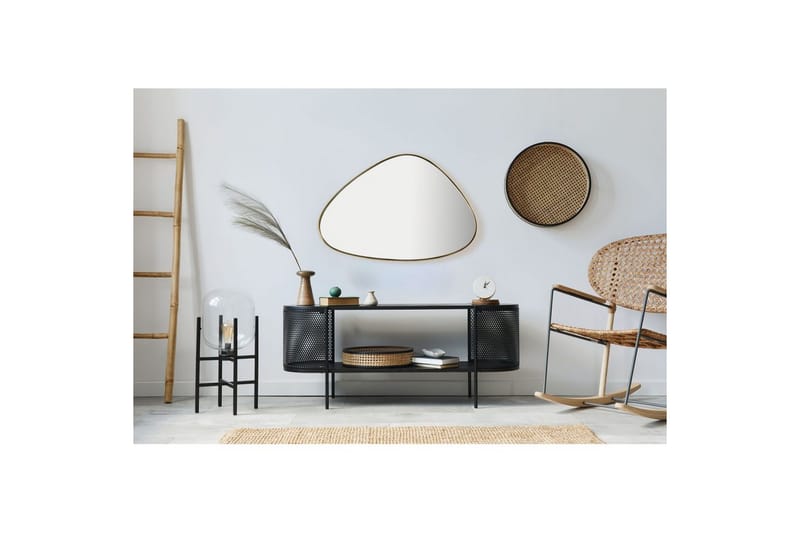 Speil Wohnling Asymmetrisk metallramme oval 70 cm - Innredning - Speil - Veggspeil