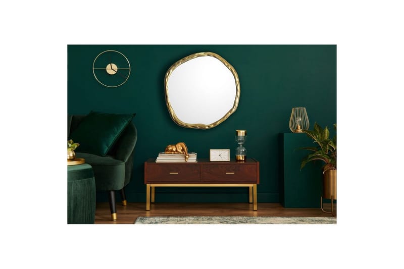 Speil Wohnling Asymmetrisk metallramme rund 60 cm - Innredning - Speil - Veggspeil