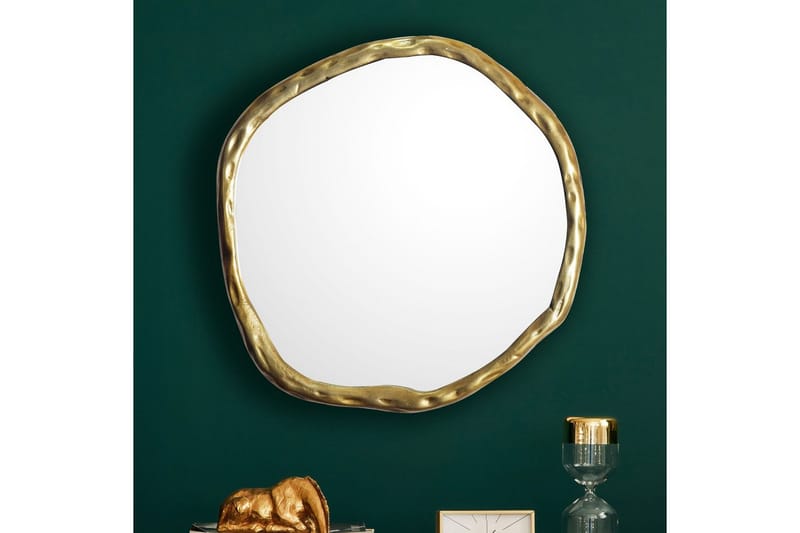 Speil Wohnling Asymmetrisk metallramme rund 60 cm - Innredning - Speil - Veggspeil