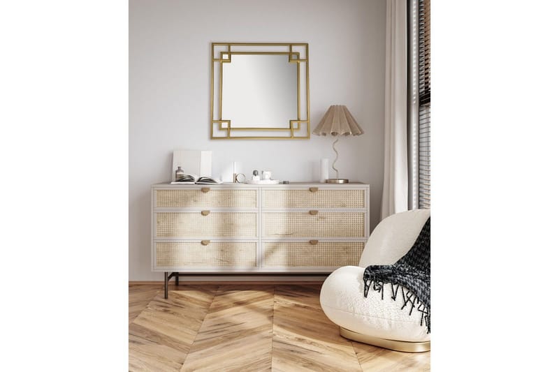 Speil Wohnling Kvadratisk geometrisk 60 cm metallramme moderne - Innredning - Speil - Veggspeil