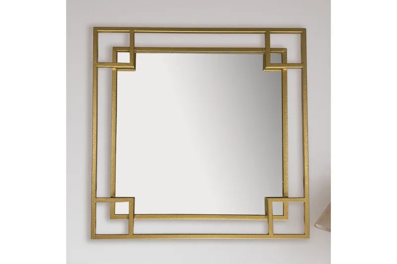 Speil Wohnling Kvadratisk geometrisk 60 cm metallramme moderne - Innredning - Speil - Veggspeil