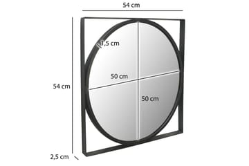 Speil Wohnling Kvadratisk ramme rund 54 cm moderne - Innredning - Speil - Veggspeil