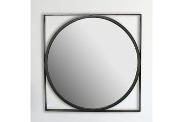 Speil Wohnling Kvadratisk ramme rund 54 cm moderne - Innredning - Speil - Veggspeil