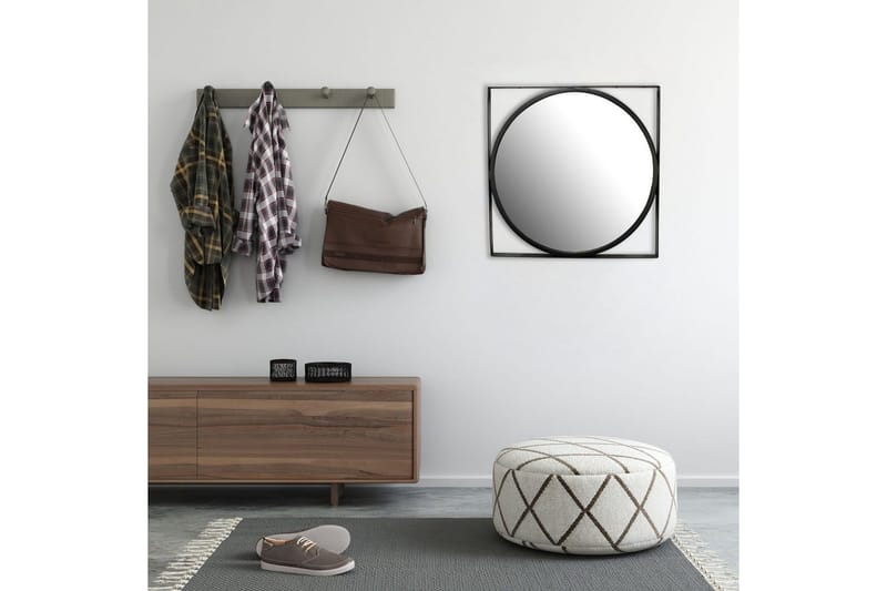 Speil Wohnling Kvadratisk ramme rund 54 cm moderne - Innredning - Speil - Veggspeil